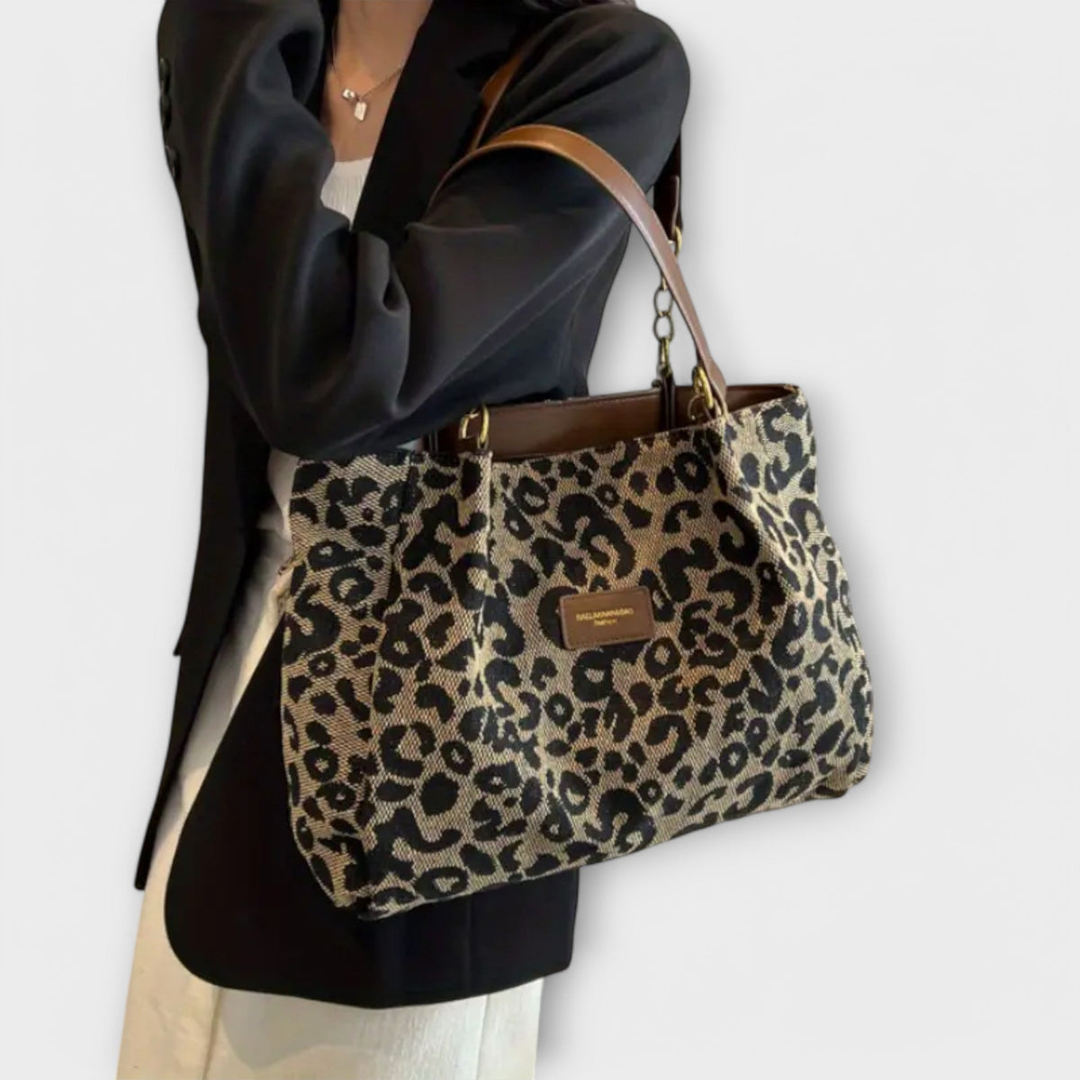 Sienna- Leopard Canvas Tote