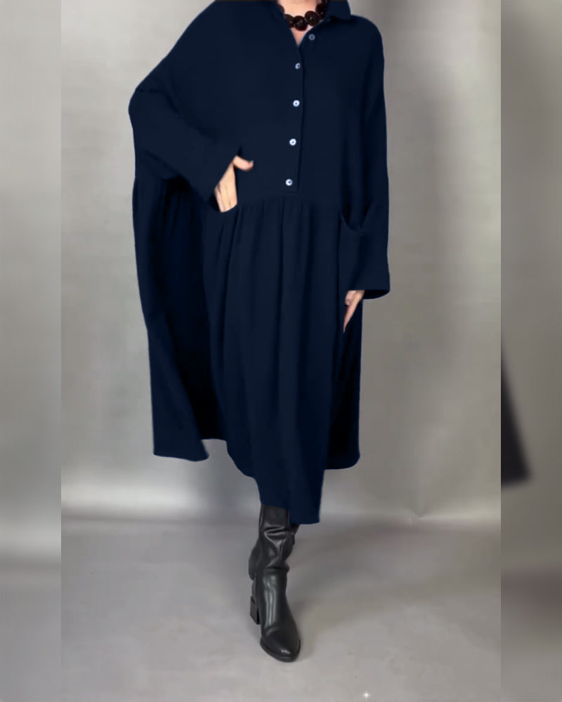 Margot | A-Line Button Collar Dress