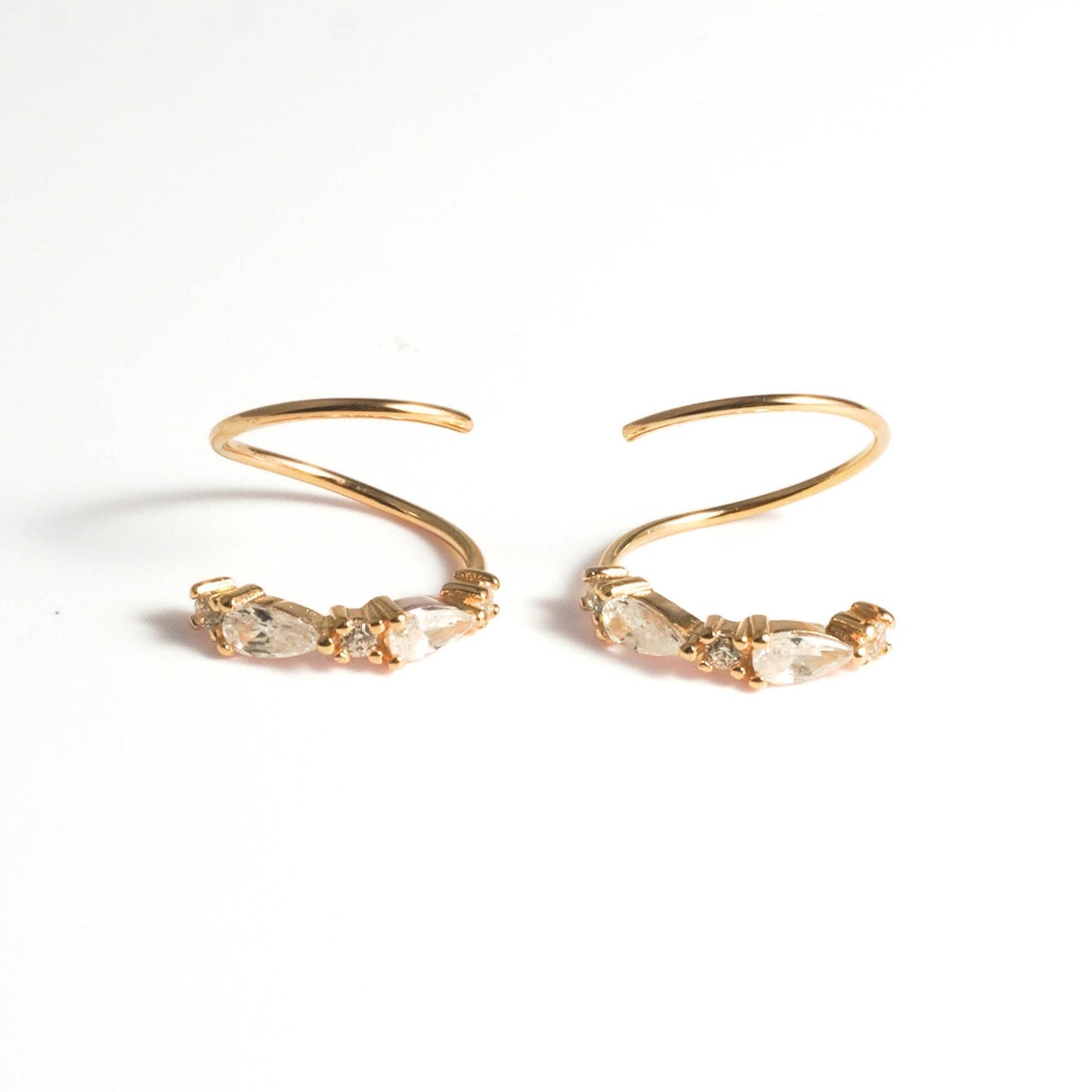 Sleek Arc Spiral Hoop Twist Earrings