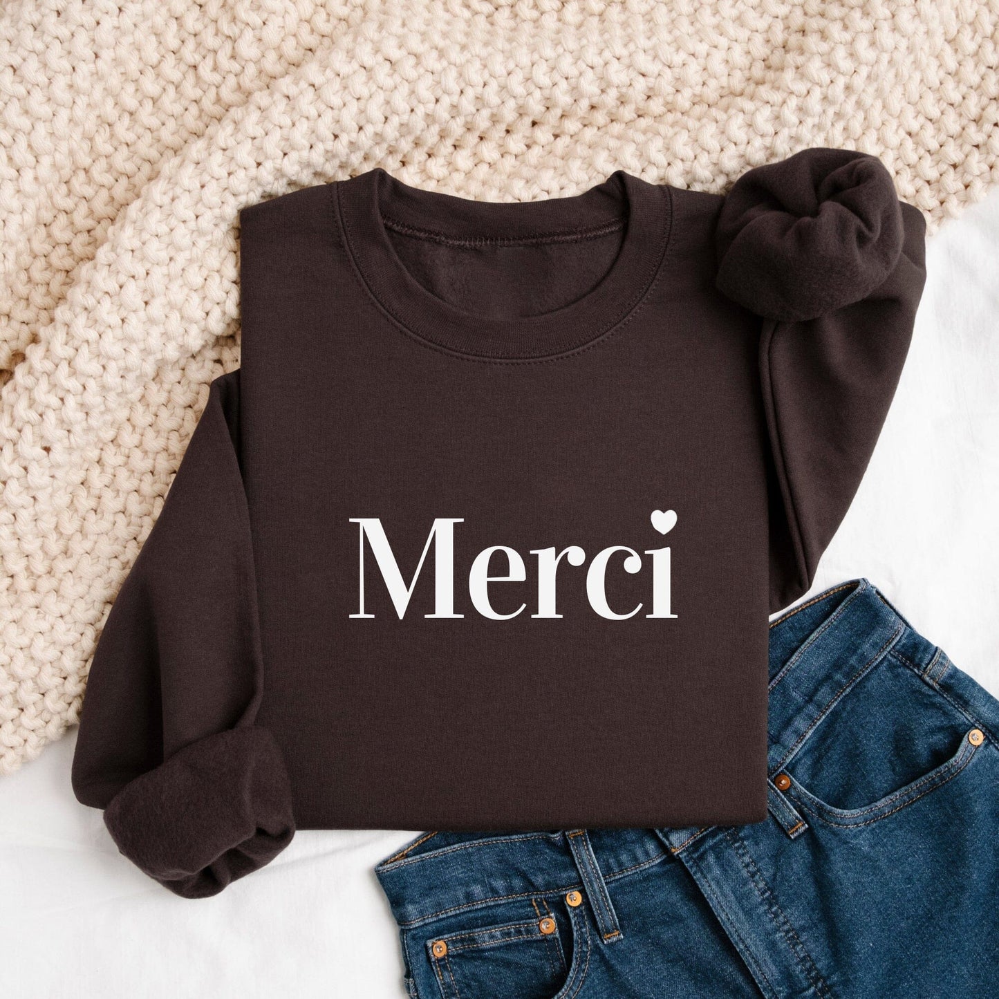 Merci Ladies Chocolate Brown Sweatshirt