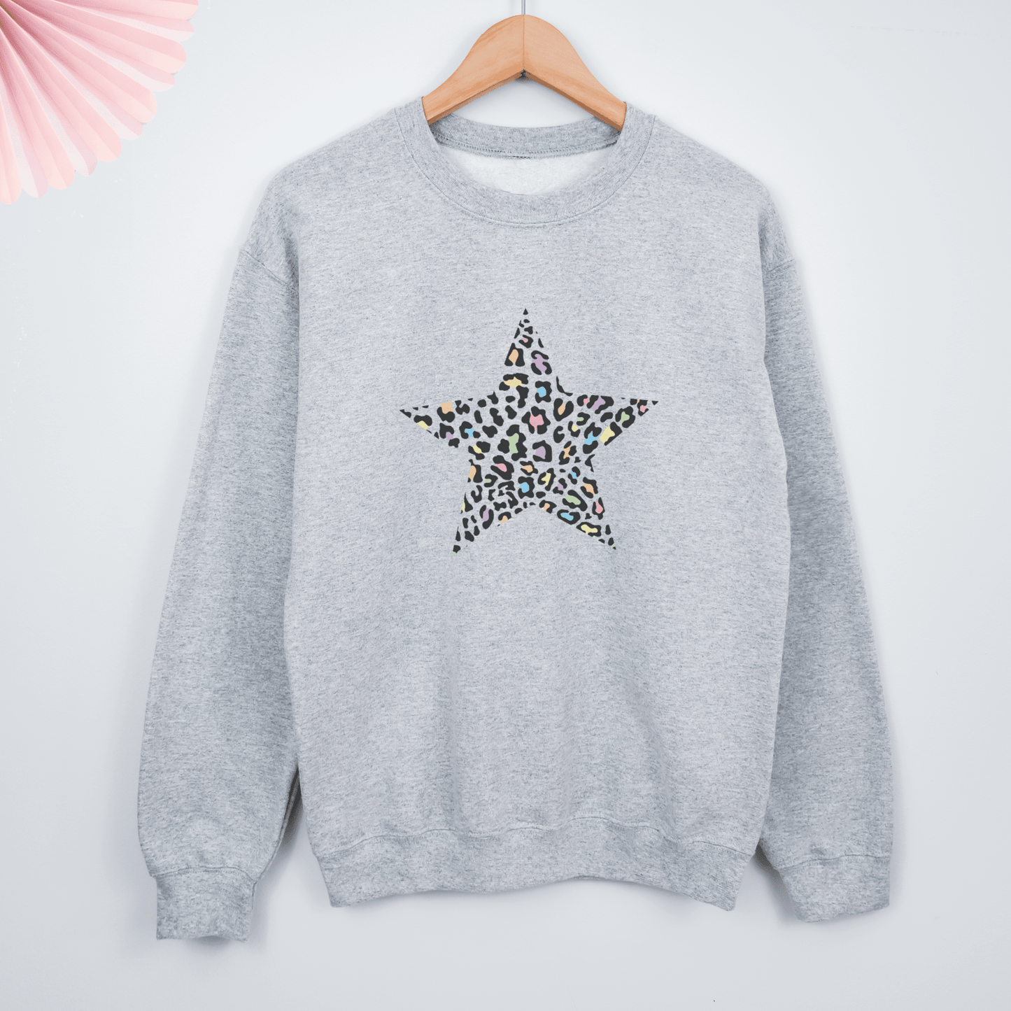 Rainbow Leopard Star Grey Sweatshirt