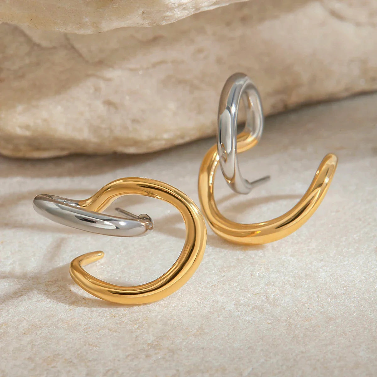 Entwined Two-Tone Earrings