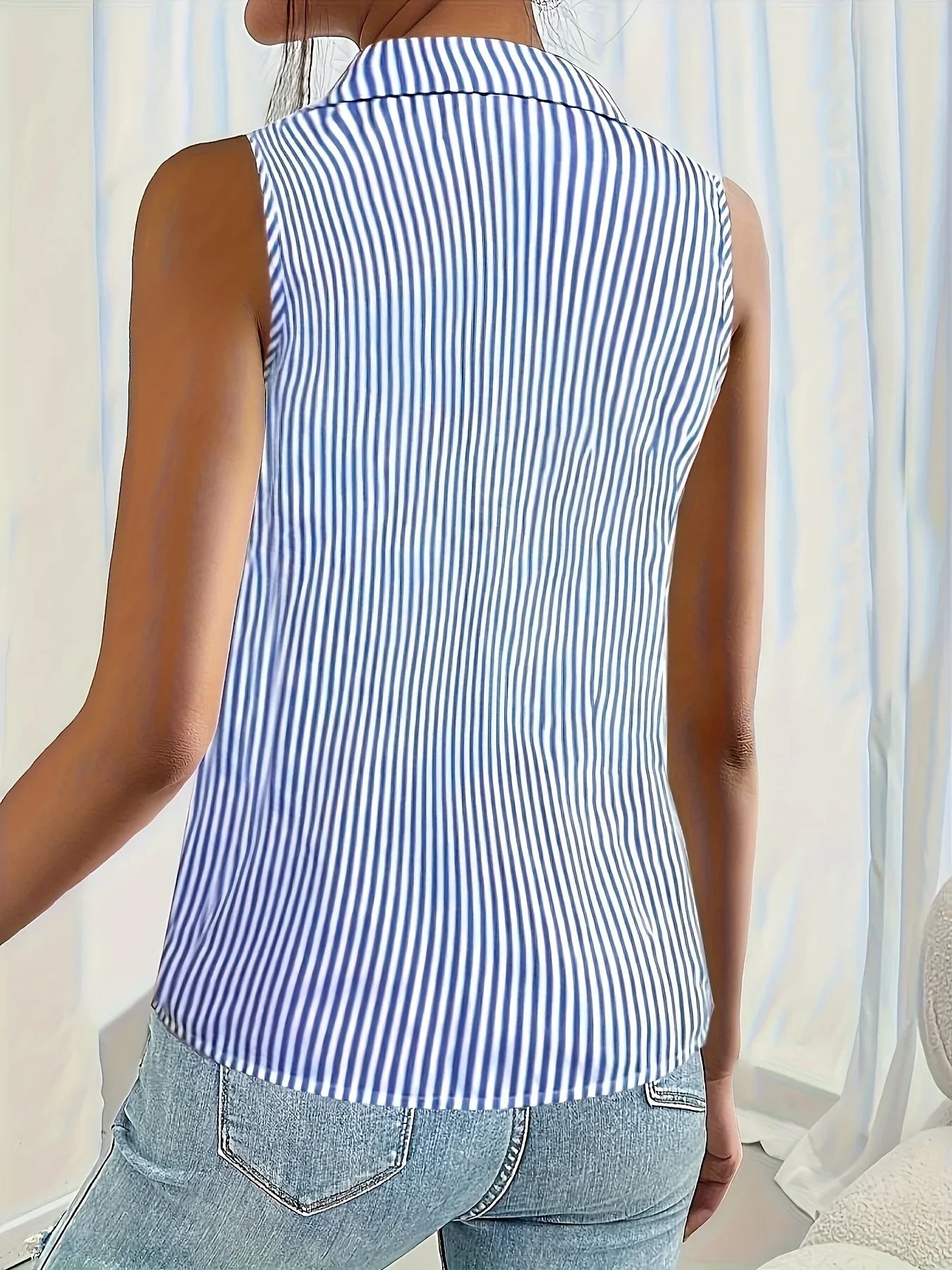 Sienna™ | Fluid Striped Button-Down Shirt