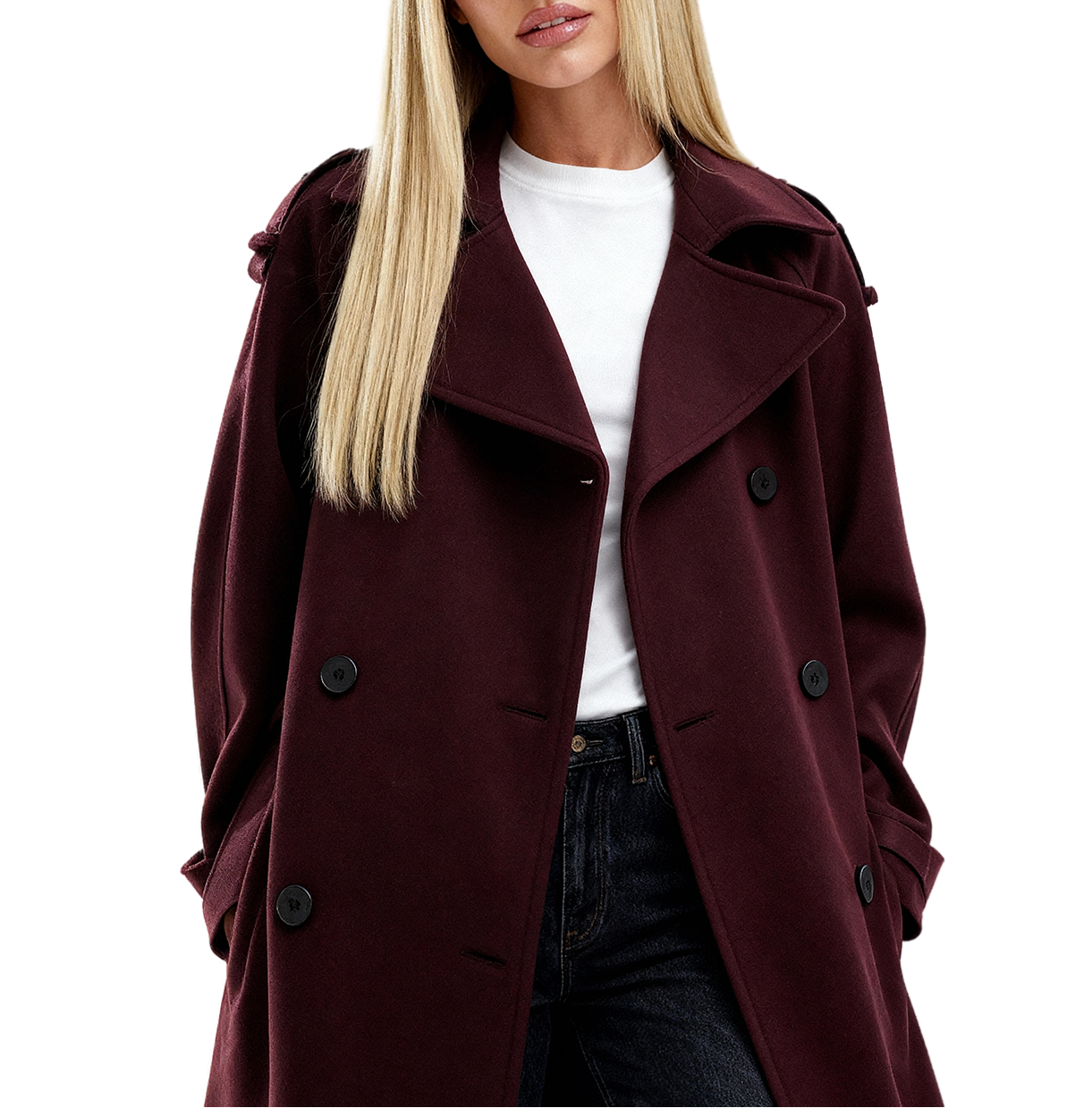 The Nora Burgundy Trench Coat