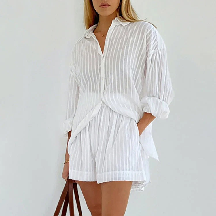 Zarae™ – Breezy Button-Up and Shorts Set