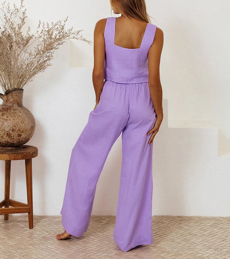 Lyra™ – Minimalist Top and Wide Pants Set