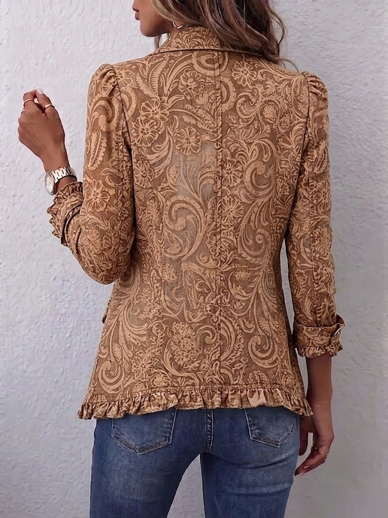 Bruna | Vintage Floral Ruffle Jacket