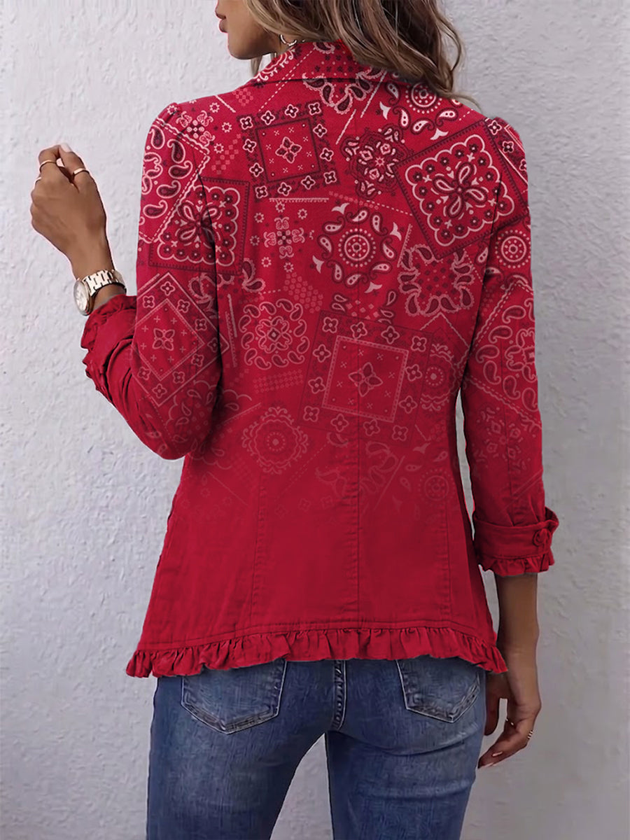 Santina | Blended Paisley Jacket with Ruffles