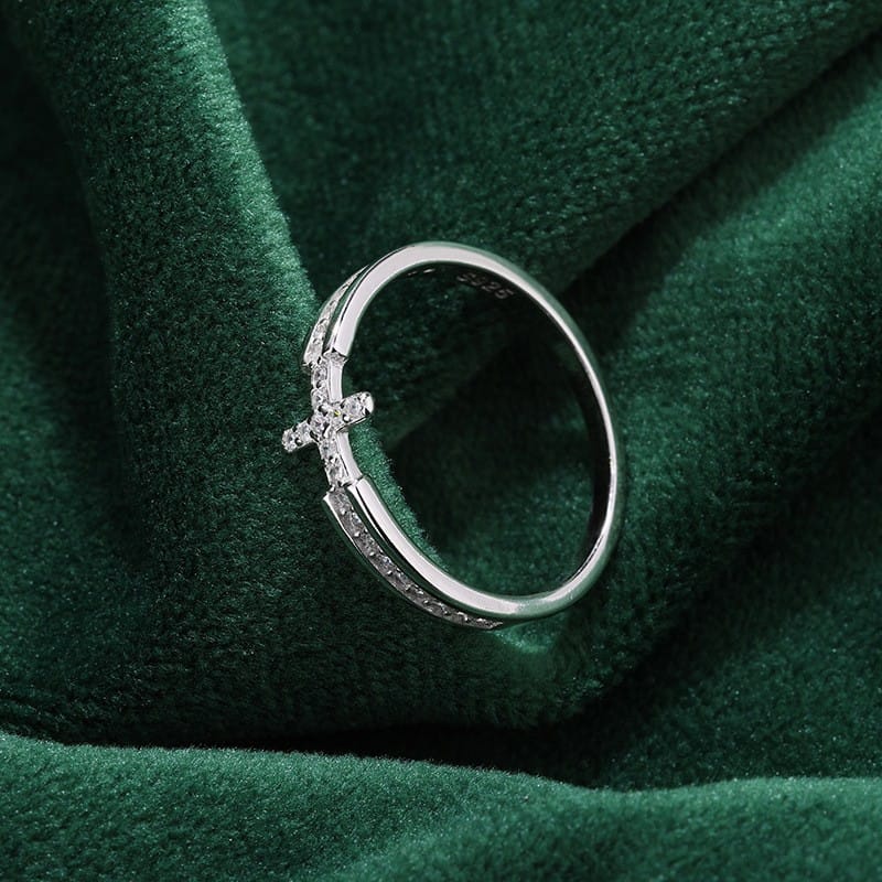 The Faith Ring — Cross with Crystal Detail