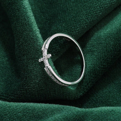 The Faith Ring — Cross with Crystal Detail