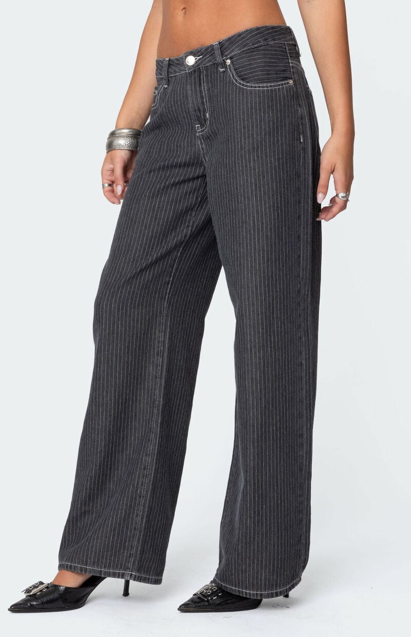 Striped Low Rise Jeans