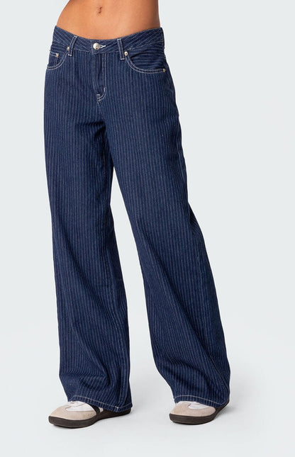Striped Low Rise Jeans