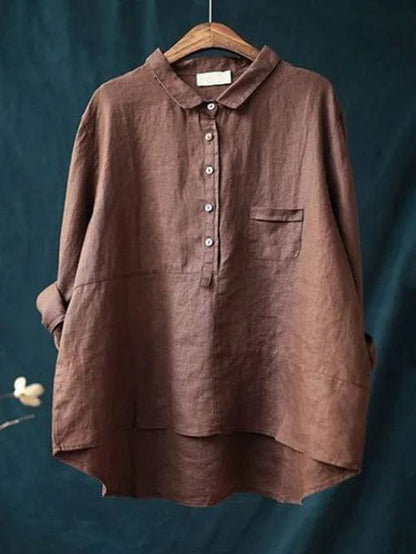 Elvie | Elegant Linen Summer Blouse