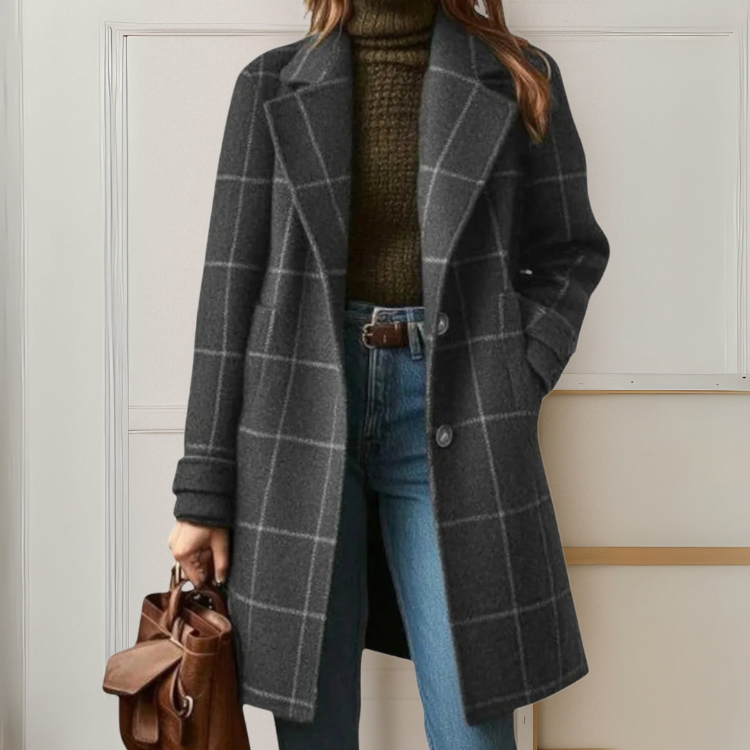 Judith™ | Long Tweed Plaid Coat – Aurora Classics