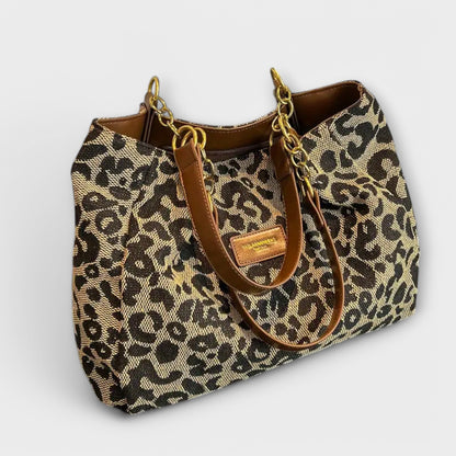 Sienna- Leopard Canvas Tote