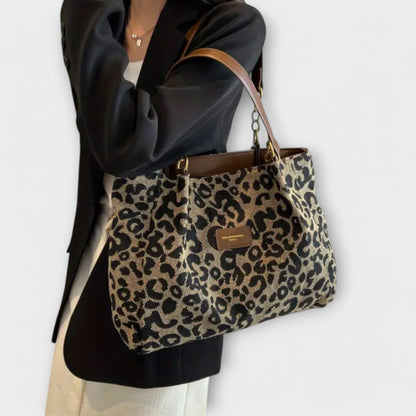 Sienna- Leopard Canvas Tote