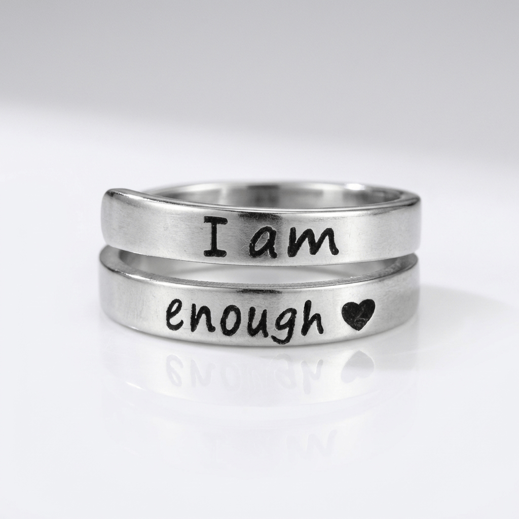 The Worth Ring — "I Am Enough" Engraving (Adjustable)