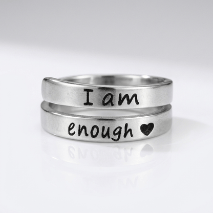 The Worth Ring — "I Am Enough" Engraving (Adjustable)