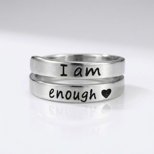 The Worth Ring — "I Am Enough" Engraving (Adjustable)