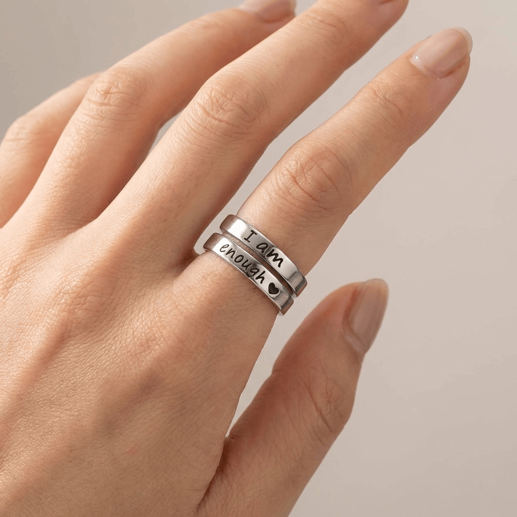The Worth Ring — "I Am Enough" Engraving (Adjustable)