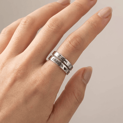 The Worth Ring — "I Am Enough" Engraving (Adjustable)