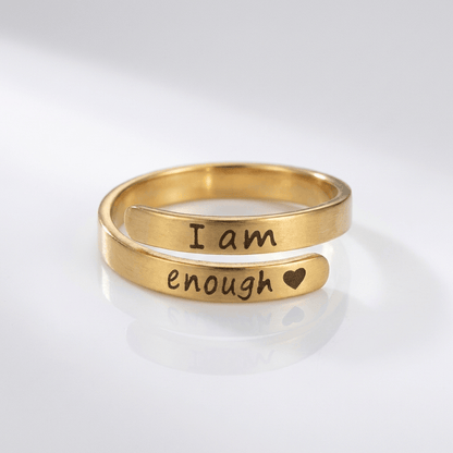 The Worth Ring — "I Am Enough" Engraving (Adjustable)