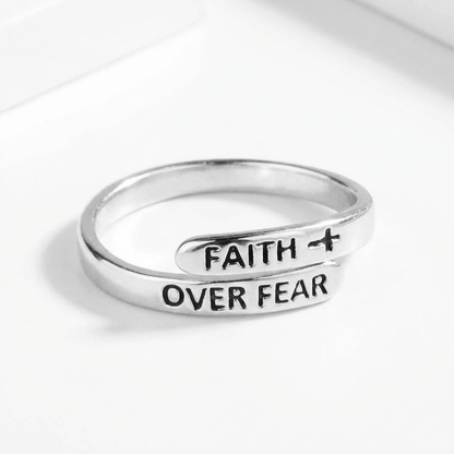 The Anchor Ring — "Faith Over Fear" Engraving (Adjustable)