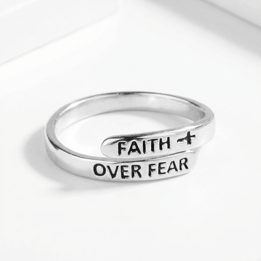 The Anchor Ring — "Faith Over Fear" Engraving (Adjustable)