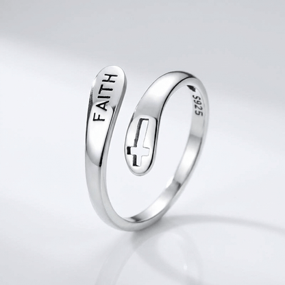 The Sacred Ring — Faith Engraving (Adjustable)