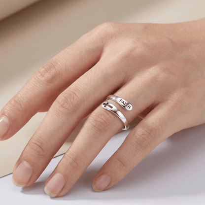 The Sacred Ring — Faith Engraving (Adjustable)