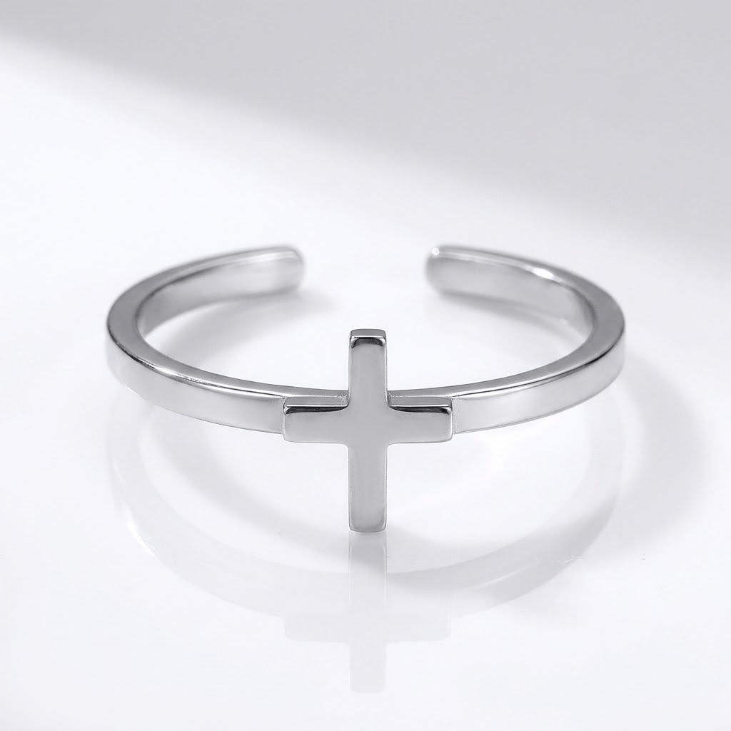 The Cornerstone Ring — Cross-Top Band (Adjustable)