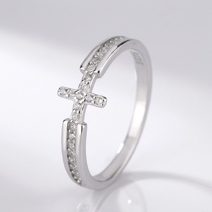 The Faith Ring — Cross with Crystal Detail