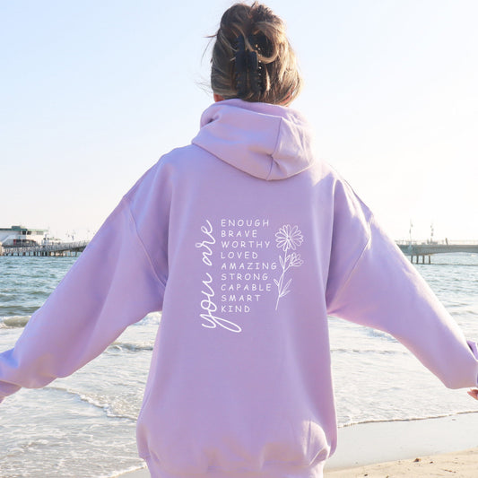 You Are Ladies Hooded Lilac Sweatshirt