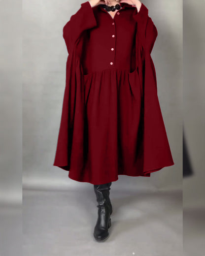 Margot | A-Line Button Collar Dress
