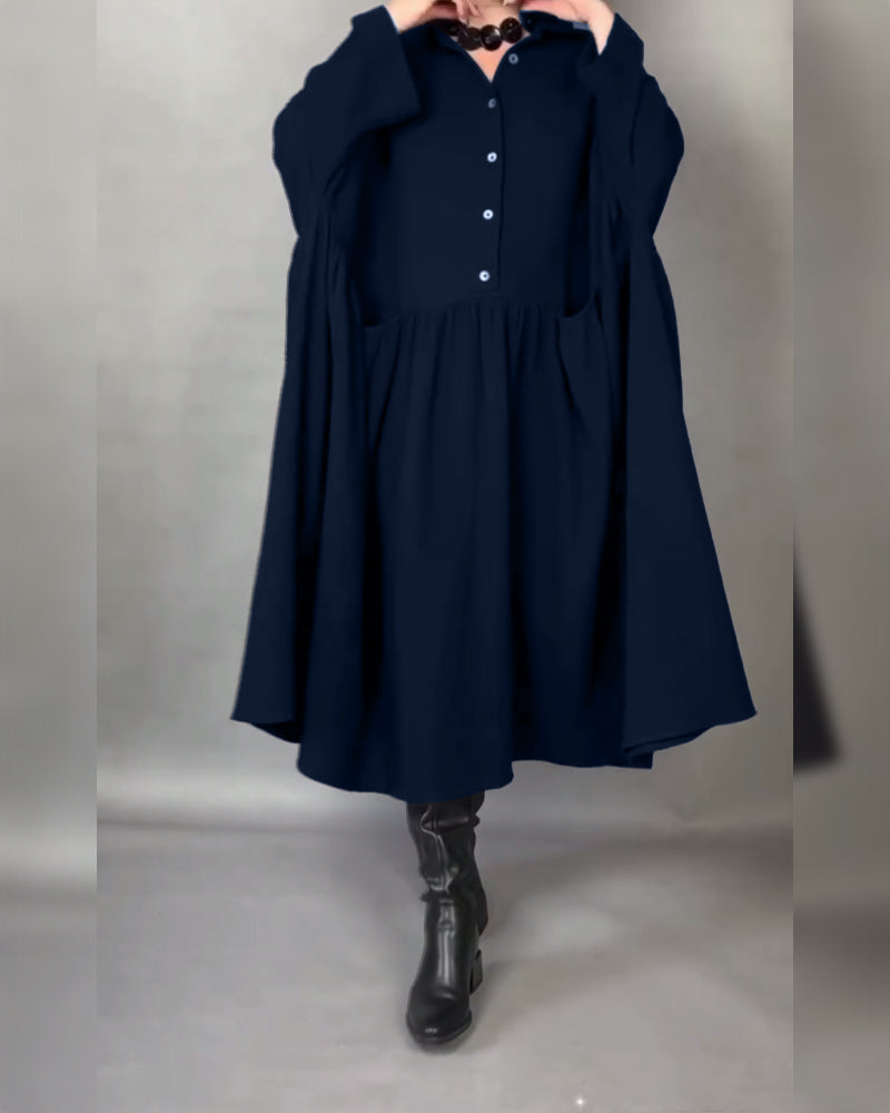 Margot | A-Line Button Collar Dress