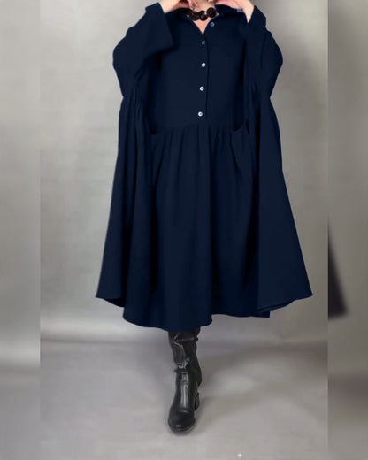 Margot | A-Line Button Collar Dress