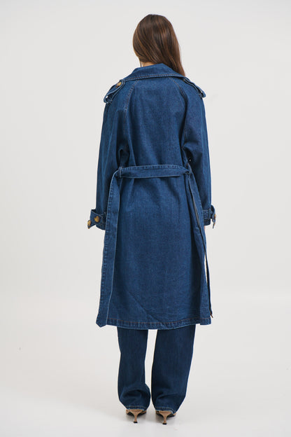 Ashley Trench Coat Dark Denim
