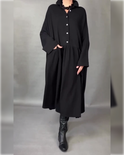Margot | A-Line Button Collar Dress