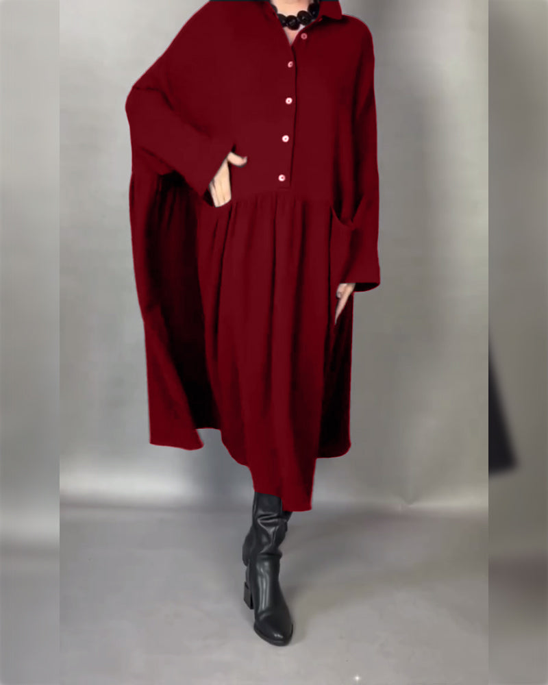 Margot | A-Line Button Collar Dress
