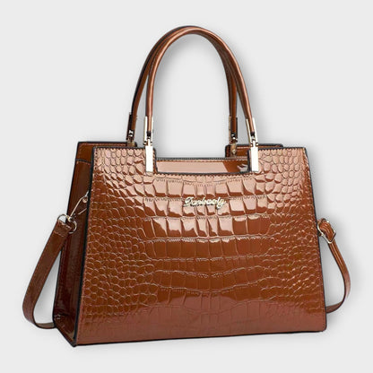 Vespera™ | Glossy Crocodile Pattern Handbag