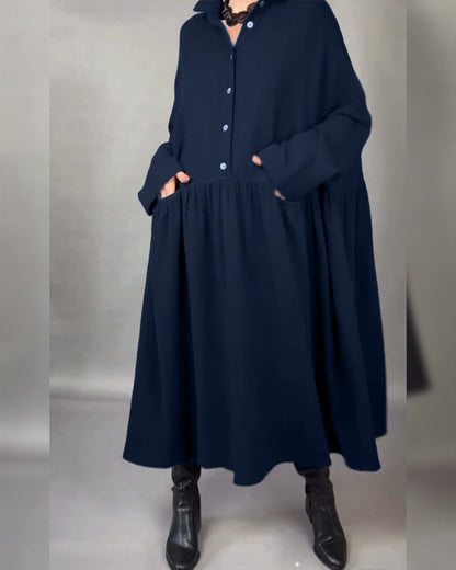 Margot | A-Line Button Collar Dress
