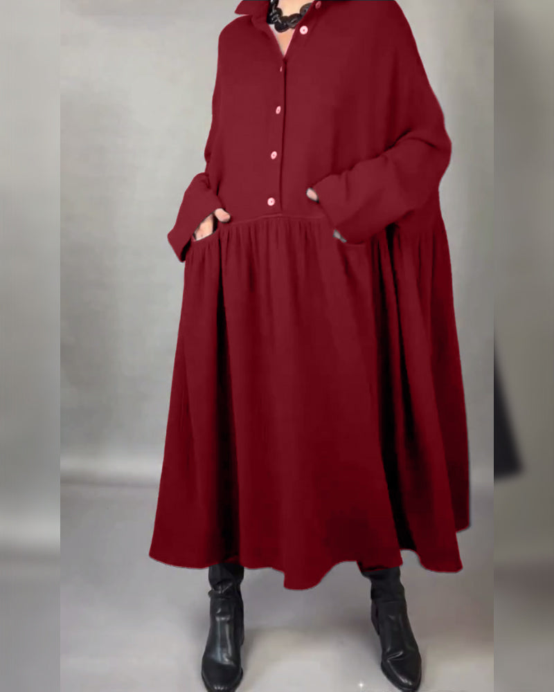 Margot | A-Line Button Collar Dress