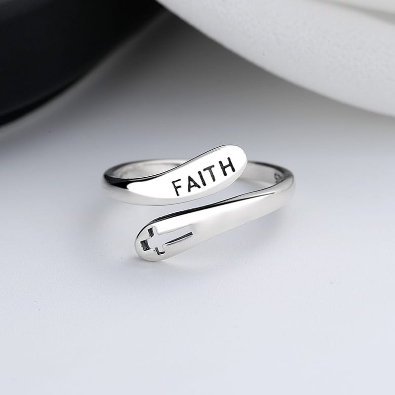 The Sacred Ring — Faith Engraving (Adjustable)