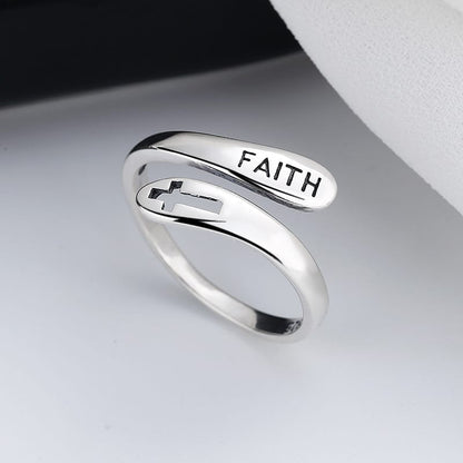 The Sacred Ring — Faith Engraving (Adjustable)