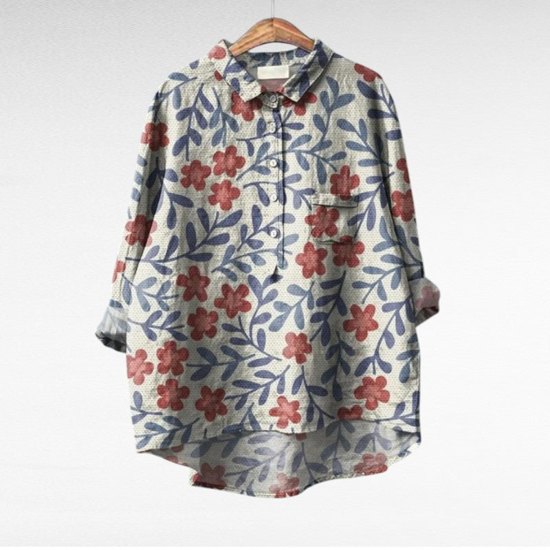 Claire | Elegant Linen Summer Blouse