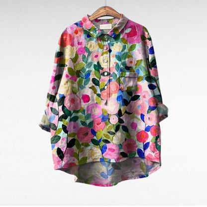 Claire | Elegant Linen Summer Blouse
