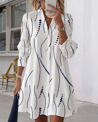 Sylvie | Wavy Collar Shirt Dress
