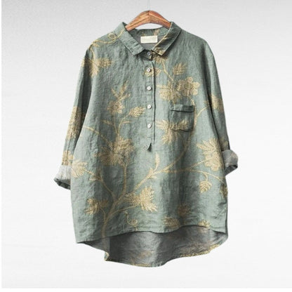 Claire | Elegant Linen Summer Blouse