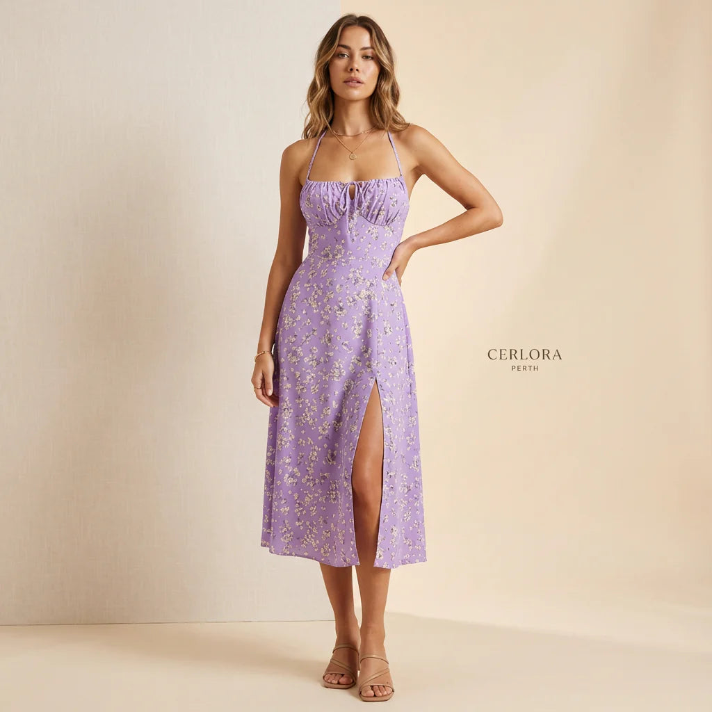 Isla™ – Elegant Floral Maxi Dress - Aurora Classics