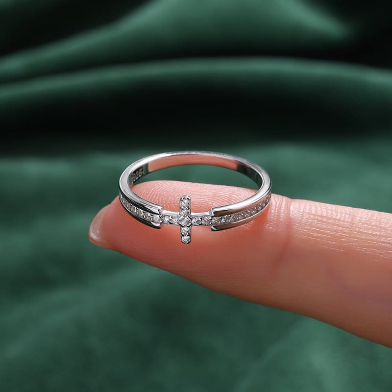 The Faith Ring — Cross with Crystal Detail